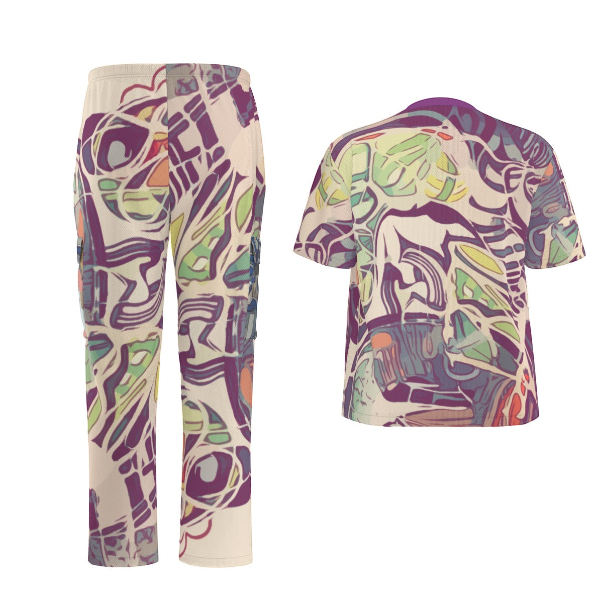 Chiseled Eggplant Unisex Scrub Set|Birdseye