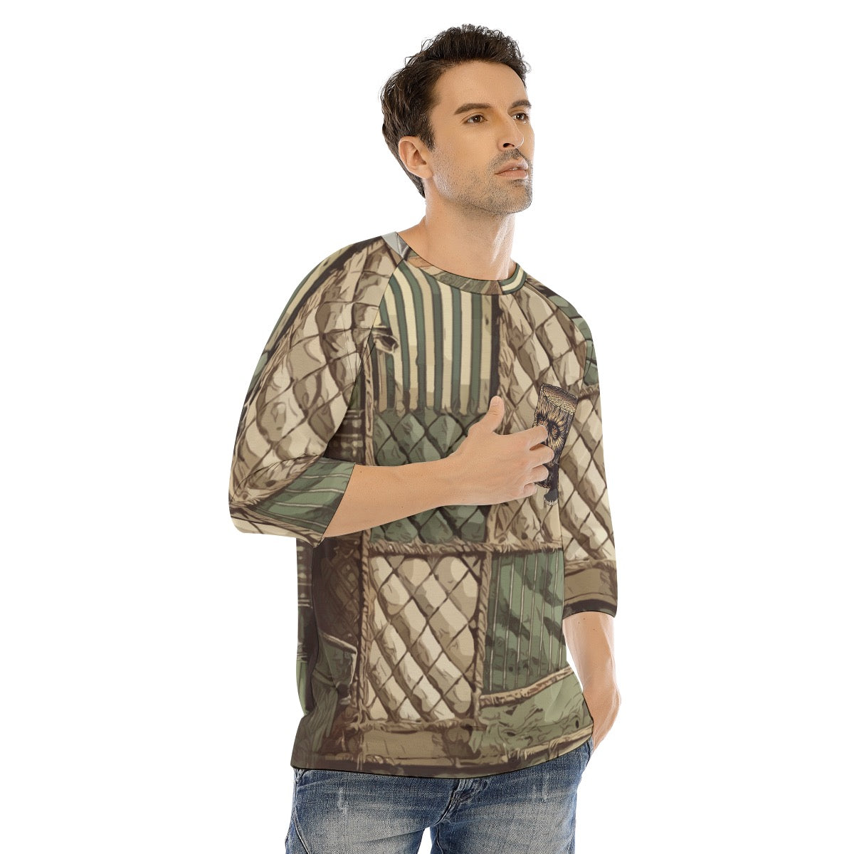 Quilted Roughneck 3/4 T-shirt