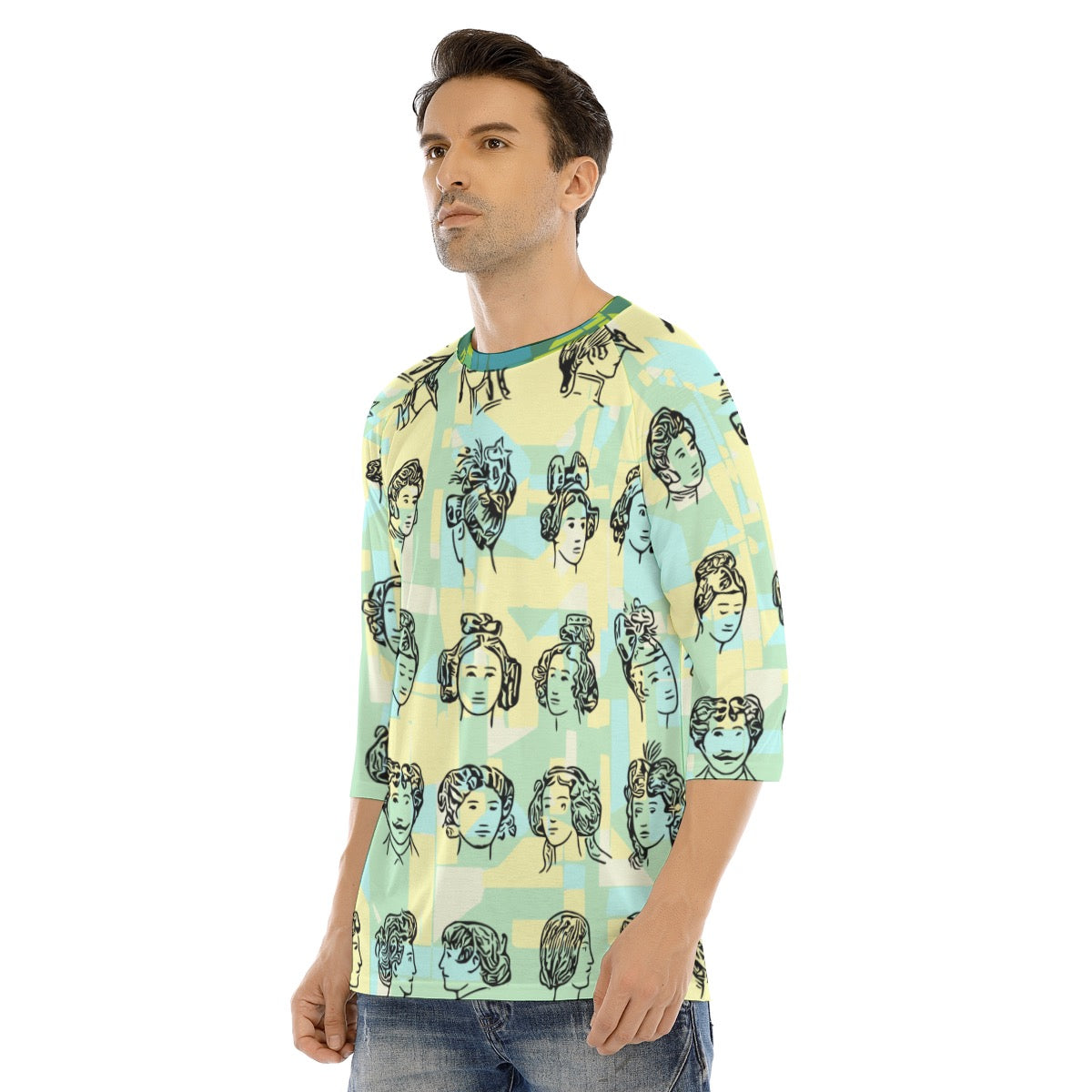 Heads 3/4 Sleeve T-shirt