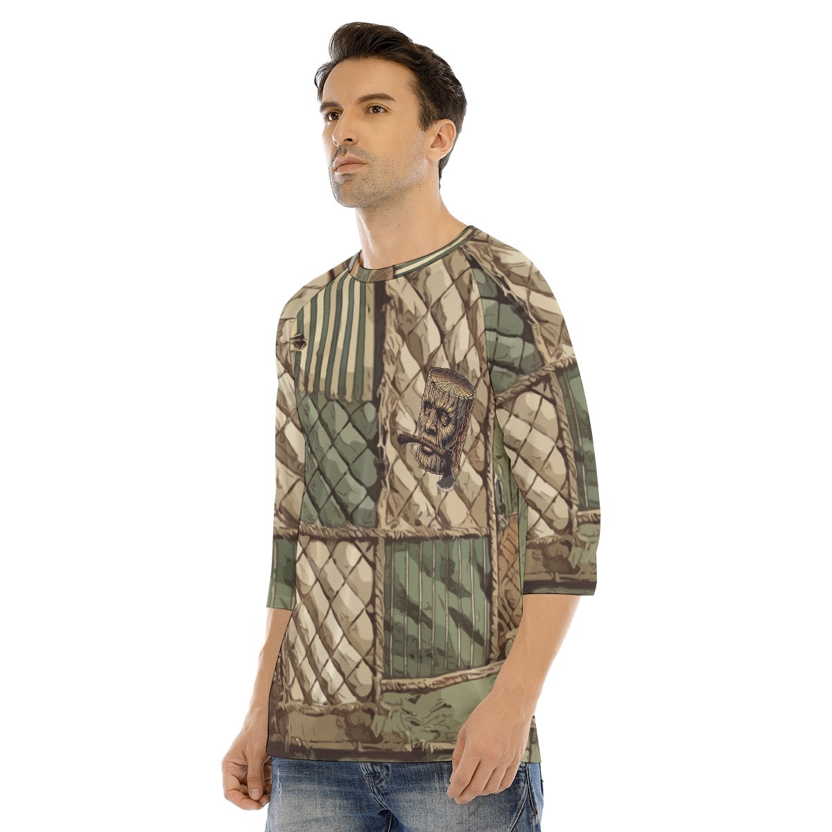 Quilted Roughneck 3/4 T-shirt