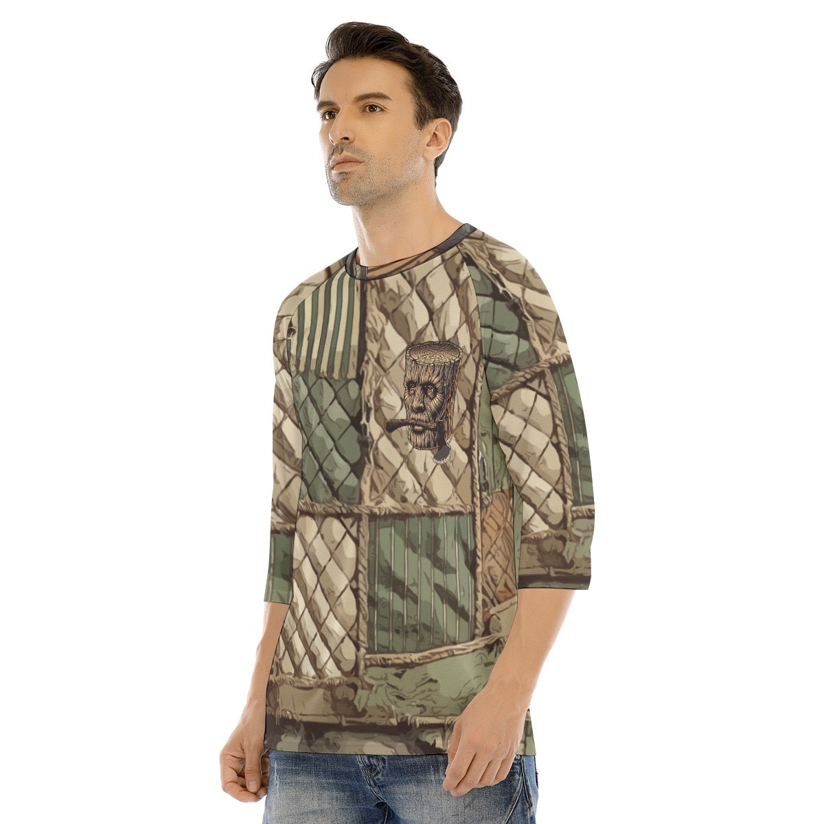 Quilted Roughneck 3/4 sleeve T-shirt