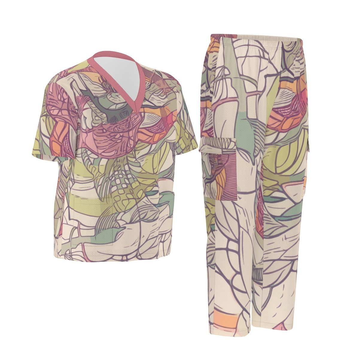 All-Over Print Unisex Scrub Set|Birdseye