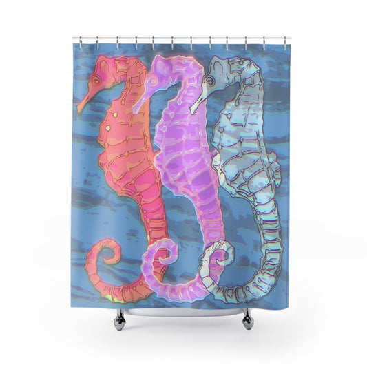 Colorful Seahorse Ocean Shower Curtain