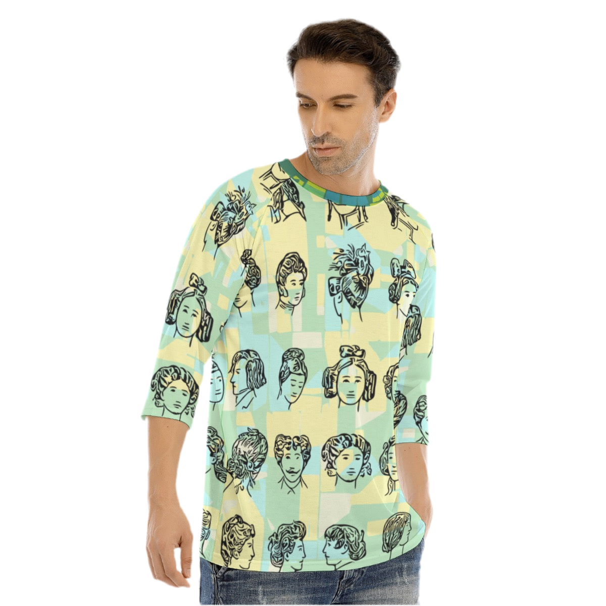 Heads 3/4 Sleeve T-shirt