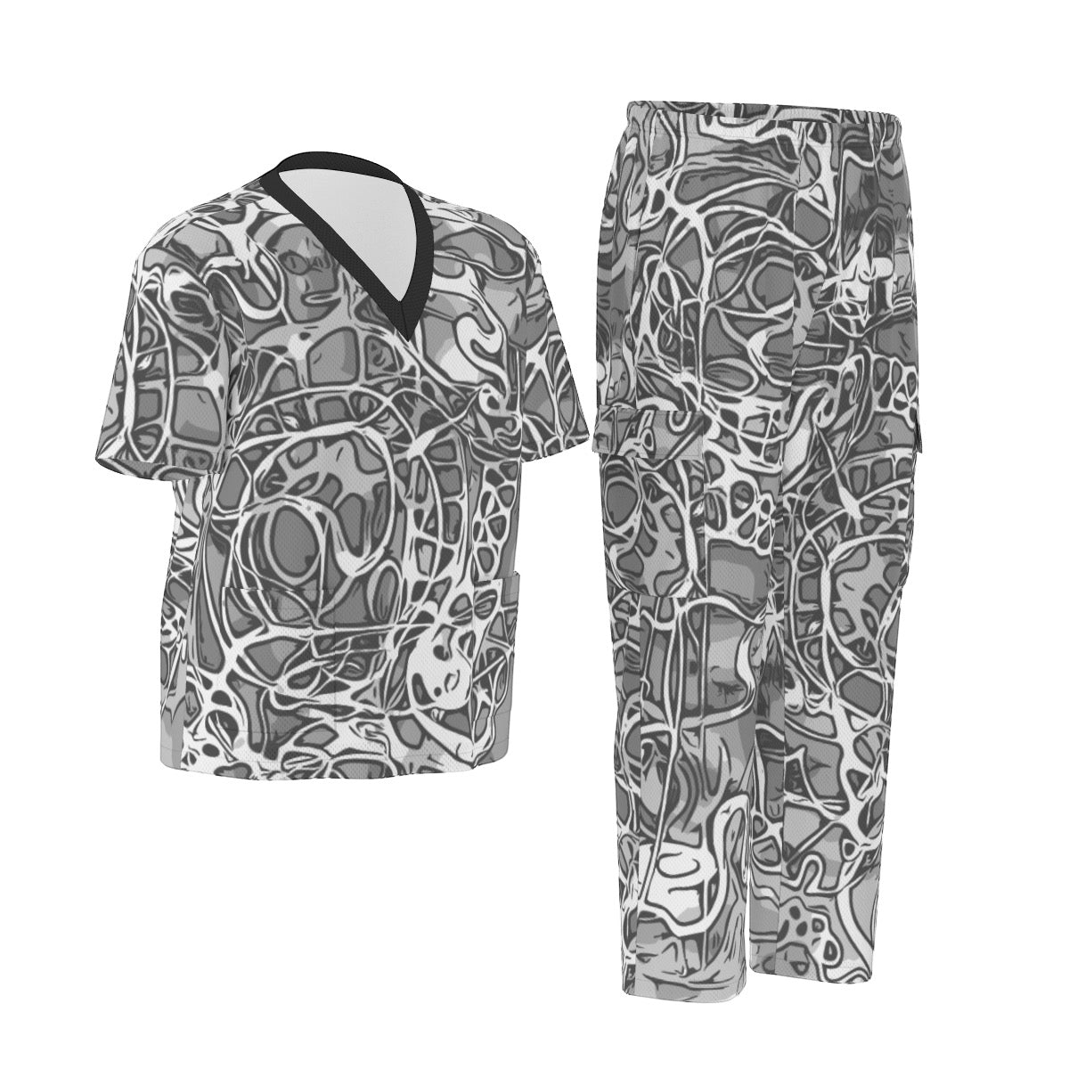 Squiggles Unisex Scrub Set|Birdseye