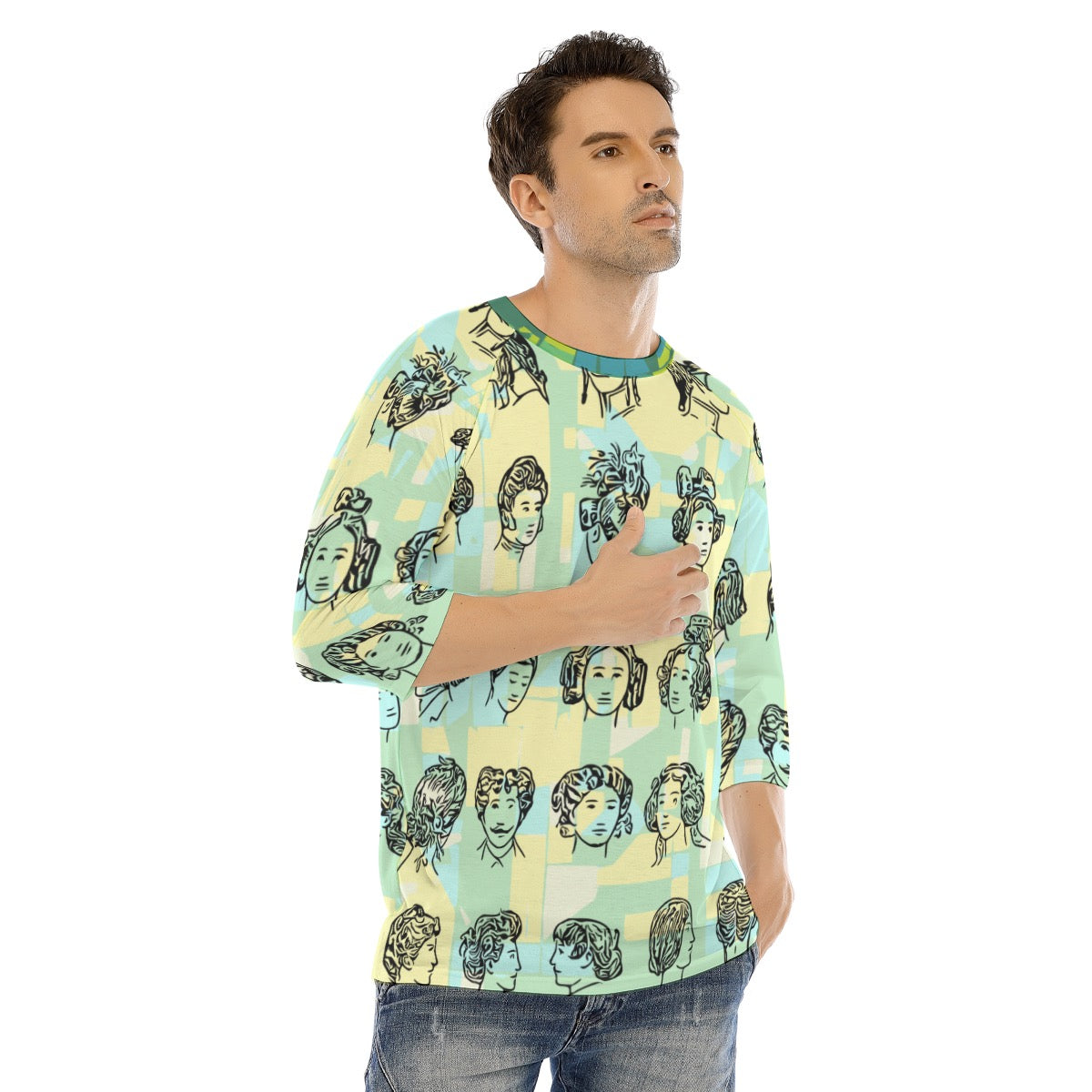 Heads 3/4 Sleeve T-shirt