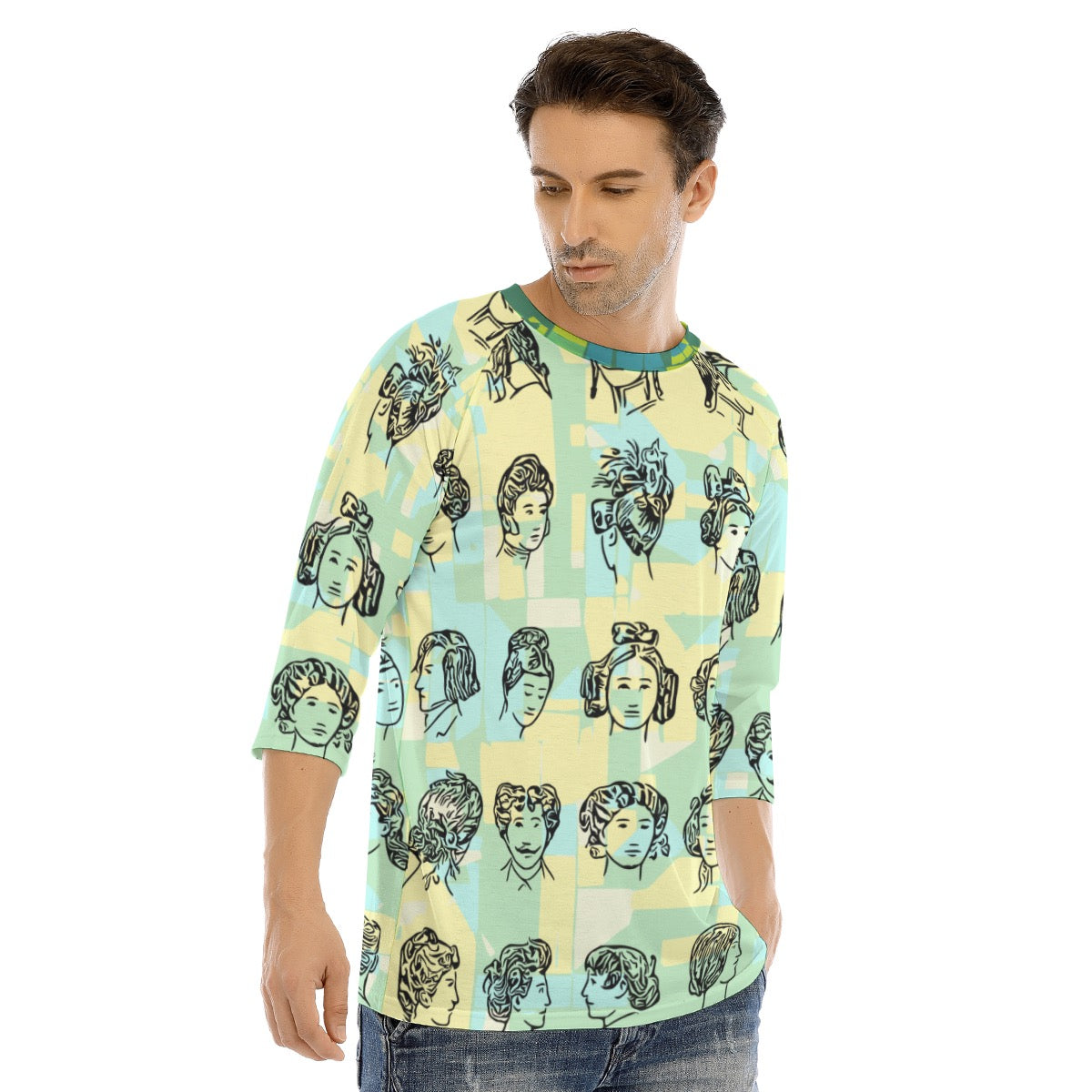 Heads 3/4 Sleeve T-shirt