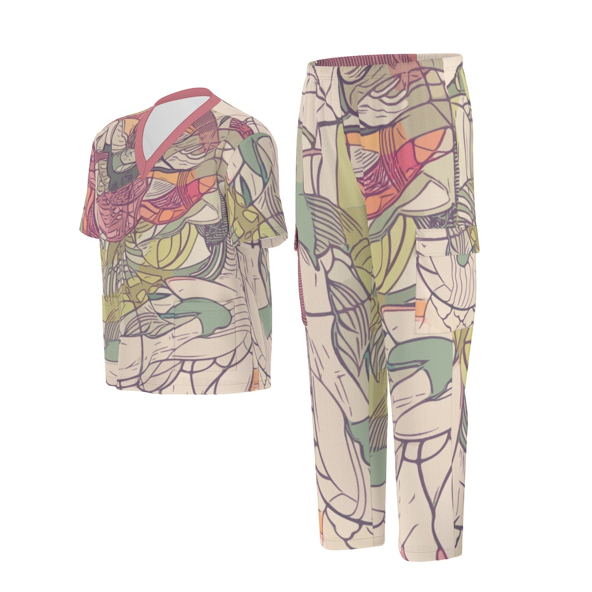All-Over Print Unisex Scrub Set|Birdseye