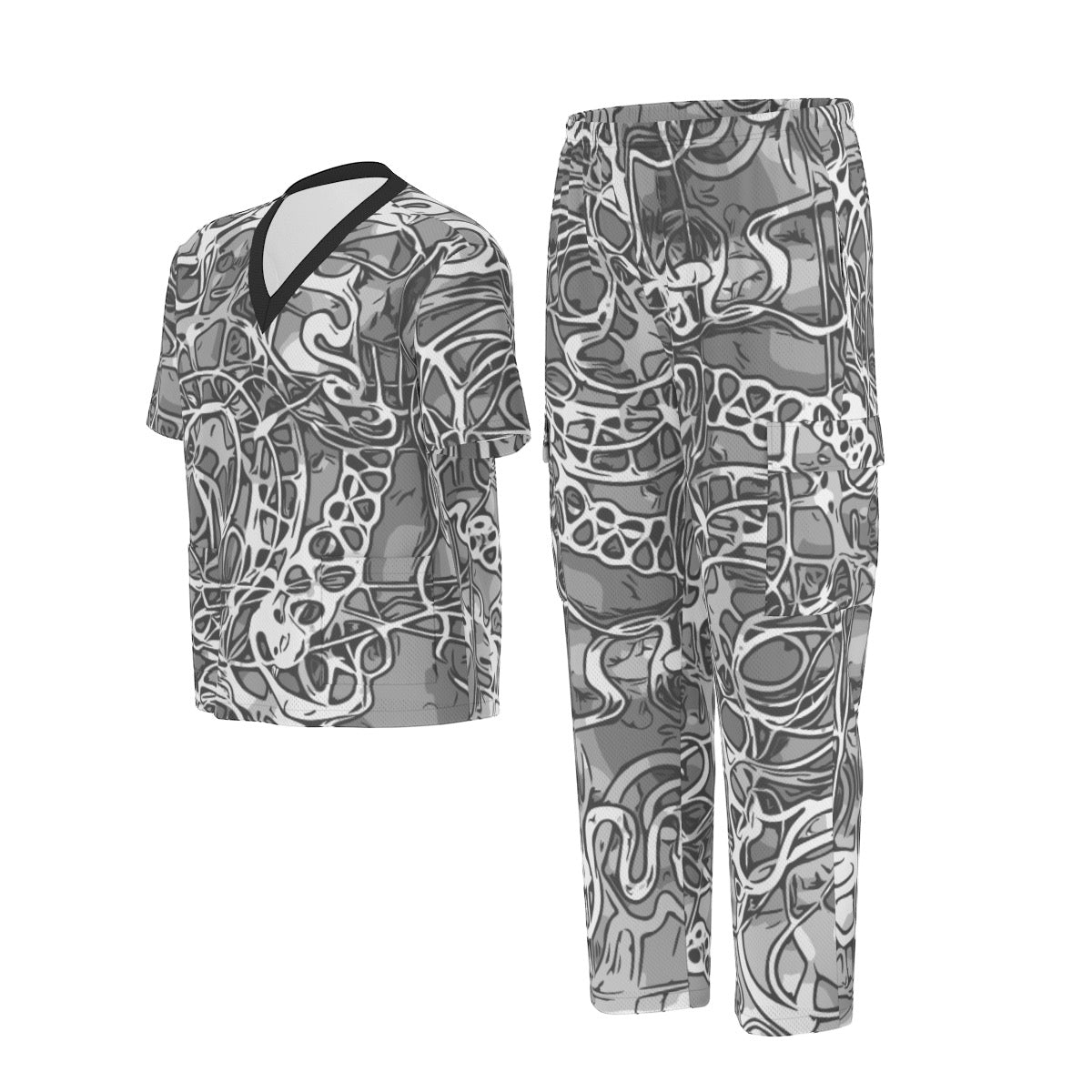 Squiggles Unisex Scrub Set|Birdseye