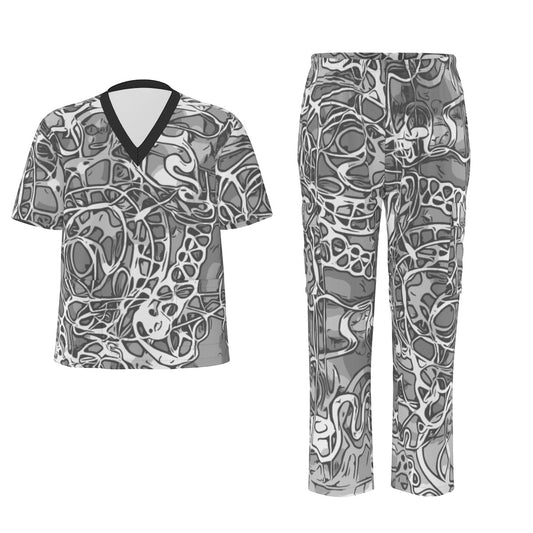 Squiggles Unisex Scrub Set|Birdseye
